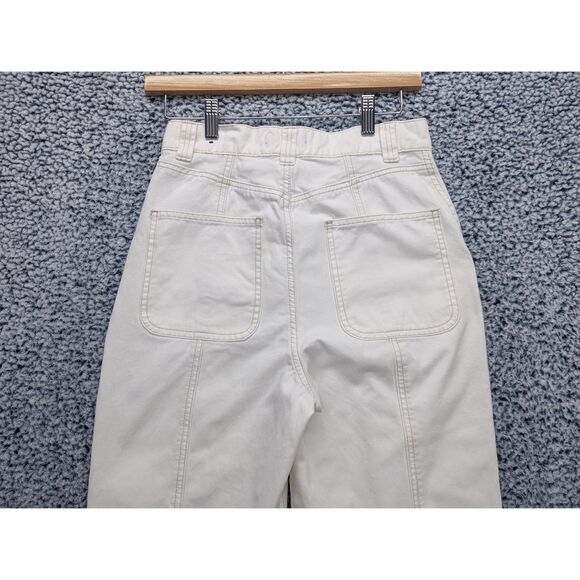 Abercrombie Fitch High Rise Wide Leg Cargo Pants Size 26 Boho Y2K Barrel White - Picture 6 of 13